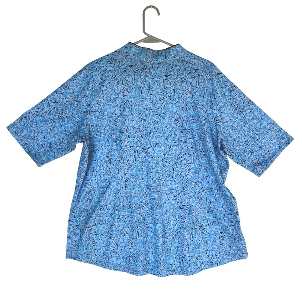 NWT Jofit Womens Blue Floral Rose‎ UPF 50 Golf Tennis Top XXL NWT
